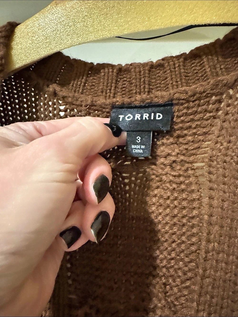 Torrid Cable Knit Long Cardigan in Brown Size 3 Like New - Picture 3 of 7